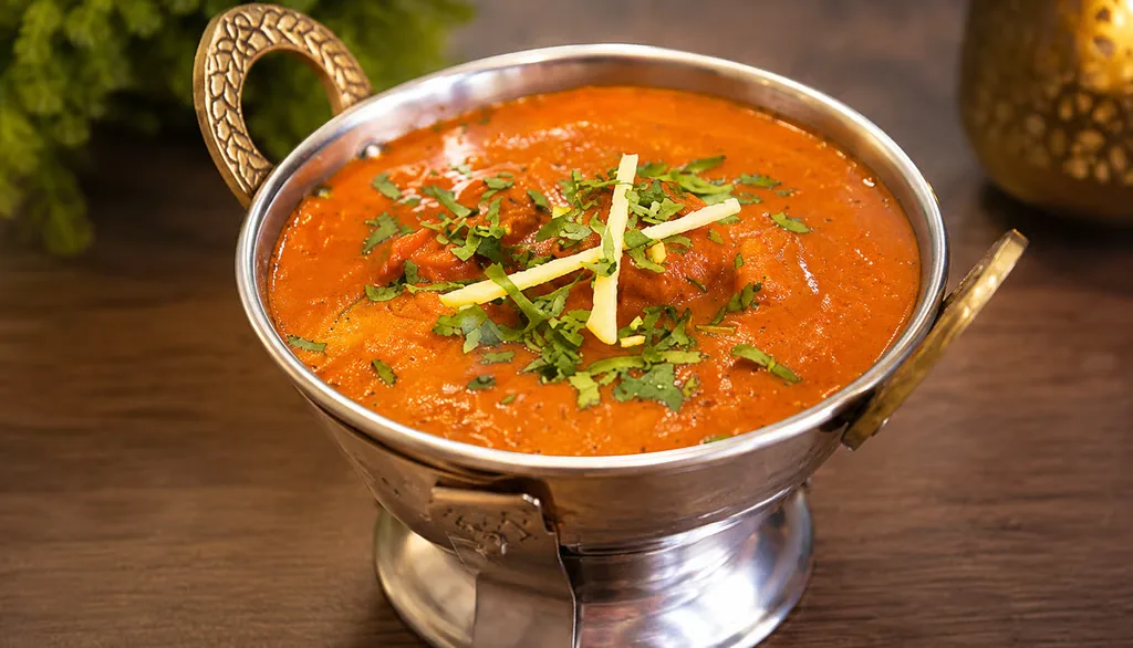 Vindaloo, prato tradicional de Goa, servido no Namastey India em Massamá